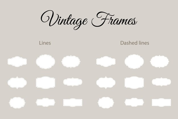 Vintage frames ornamental elements