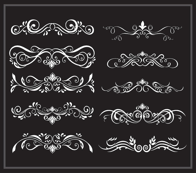 Шаблон элементов дизайна Vintage Frames and Scroll
