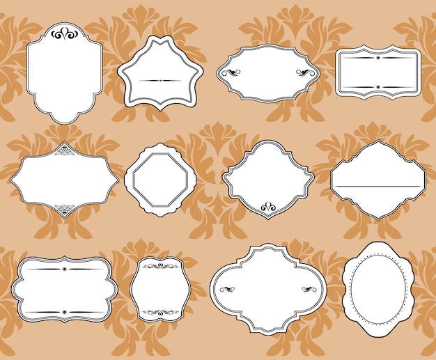 Vector vintage frames set