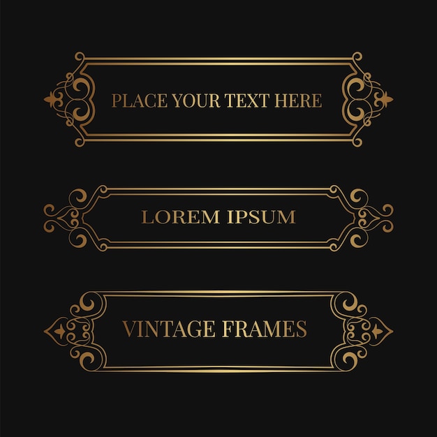 Vintage frames vector set