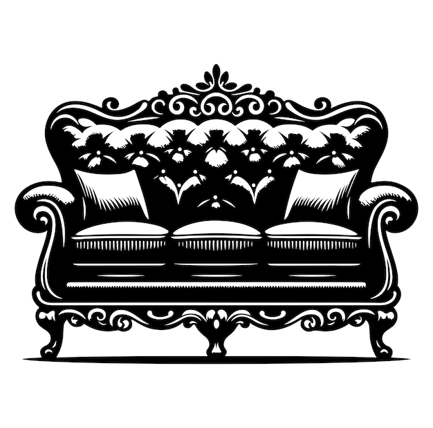 Vector vintage furniture collection sofa chair logo design templat