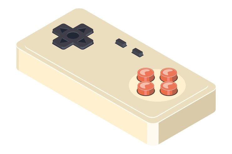 Vector vintage game console controller gamepad joystick for a trip down gaming memory lane