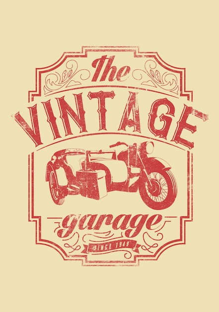 Vector the vintage garage retro motorbyke