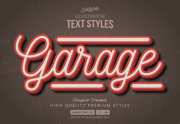 Vintage garage tekststijl