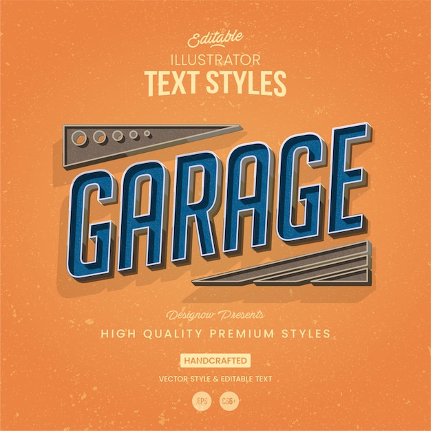 Vintage garage text style