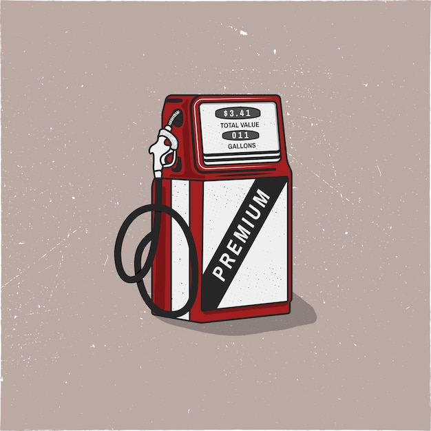 Vintage gas station pump artwork. retro design