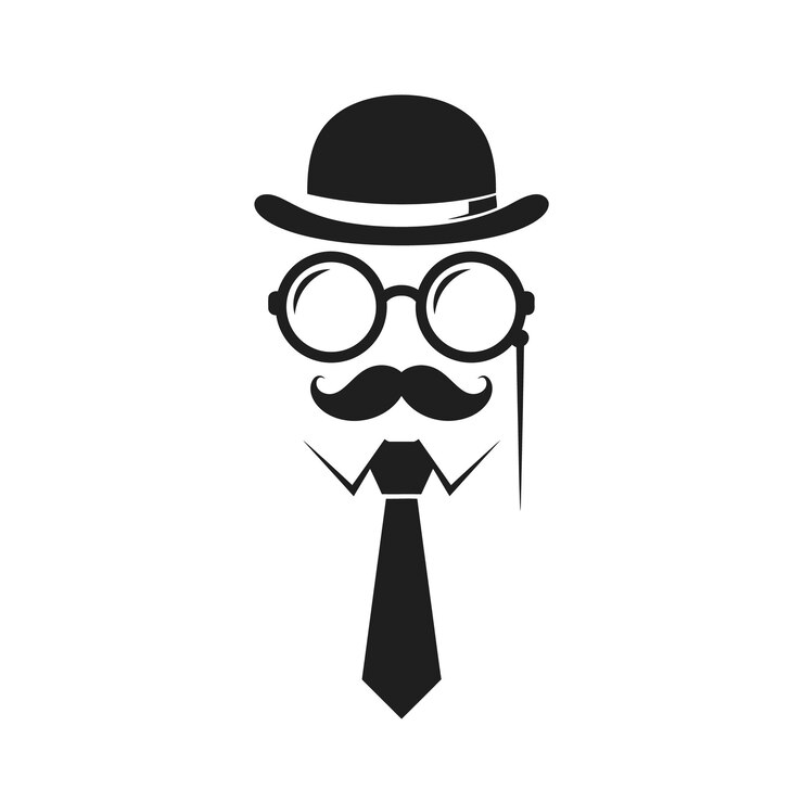 Vector vintage gentleman icon