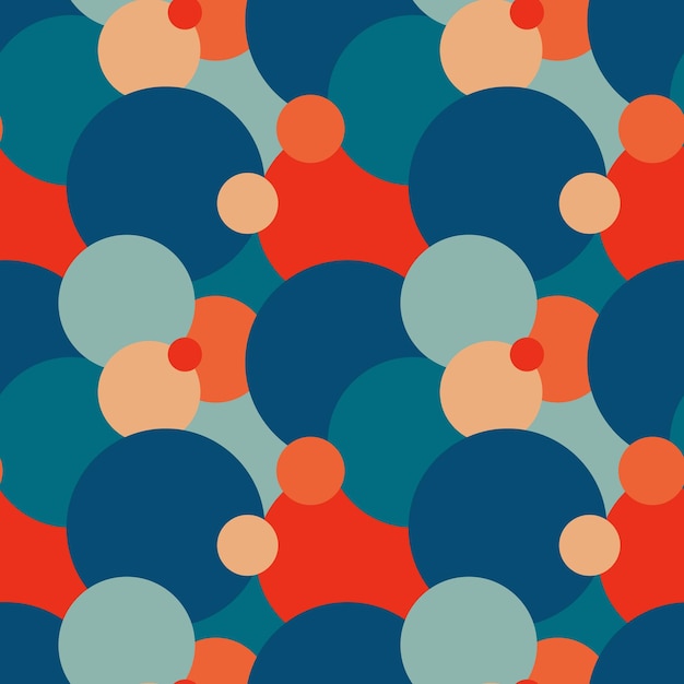 Vintage geometric pattern with circles in the style of the 70s and 60s Vector illustration