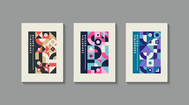 Vector vintage geometric style covers