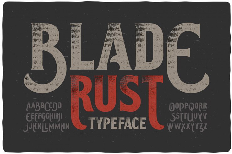 Vector vintage getextureerde lettertypeset