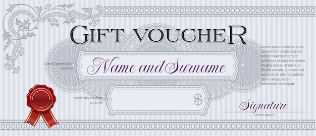 Vector vintage gift vouchers with ornaments.