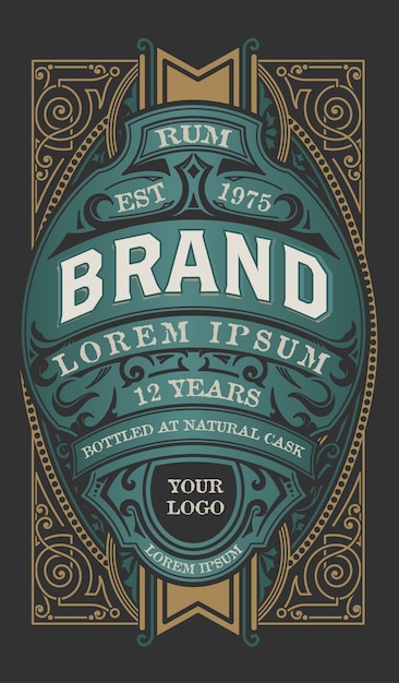 Vintage Gin label. layered