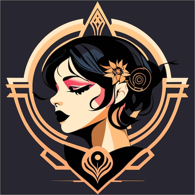 Vintage Glamour Revived Art Deco Woman's Tattoo