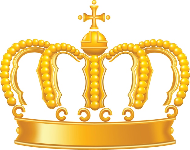 Vector vintage gold crown realistic illustration