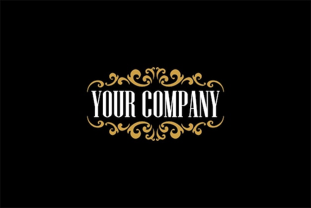 Vintage gold logo template vector