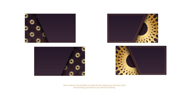 Vintage gold pattern burgundy business card for your brand.