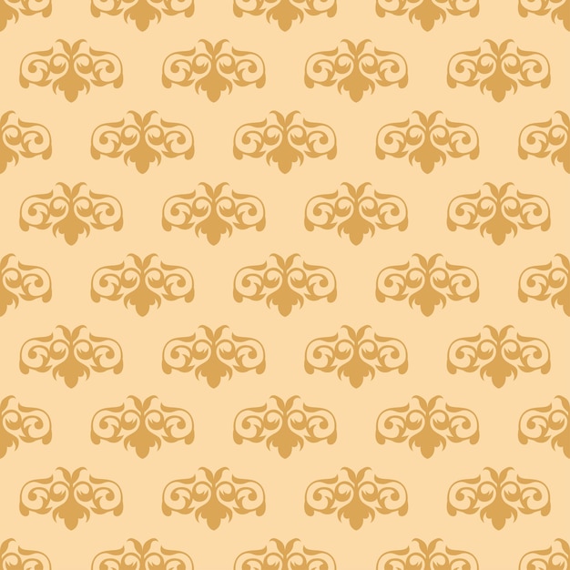 Vintage gold seamless pattern on beige background