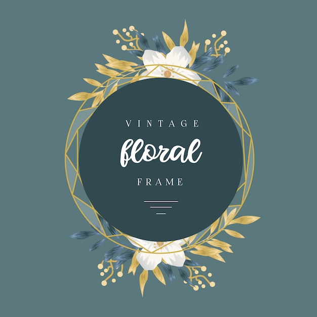 Vintage Golden Floral Frame