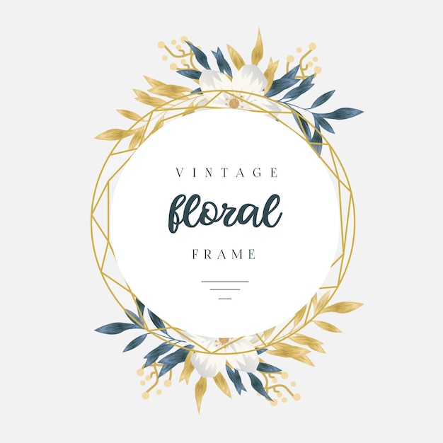 Vintage Golden Floral Frame