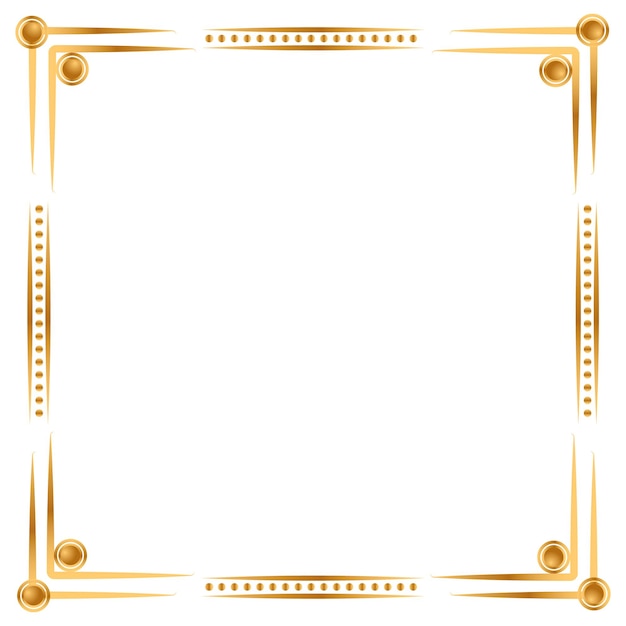 Vintage golden floral retro corner border or rectangle frame background