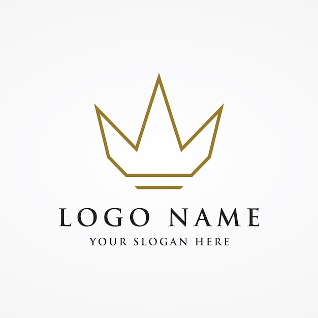 Винтажный дизайн логотипа "Золотая королевская корона" с элегантной и роскошной геометрией с творческой идеей Логотип для бизнеса, красоты и салона