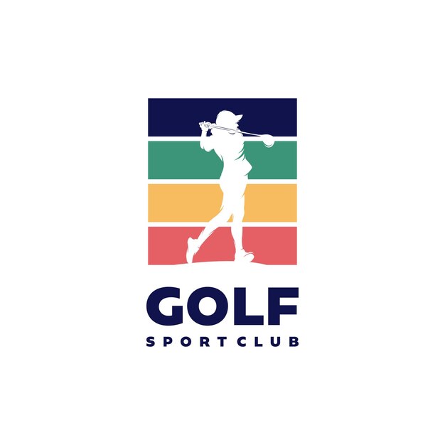 Vector vintage golf club logo design vector illustration