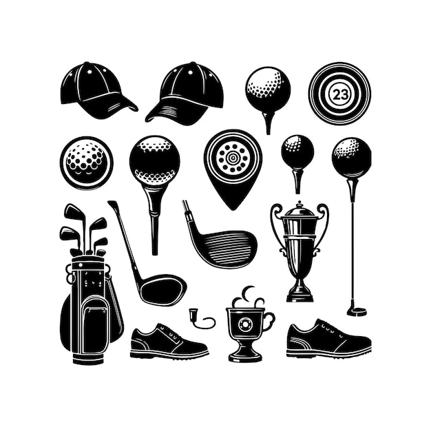 vintage golf elements collection