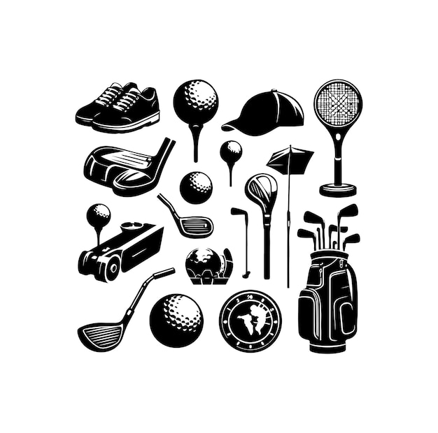 vintage golf elements collection
