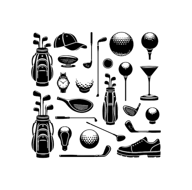 vintage golf elements collection