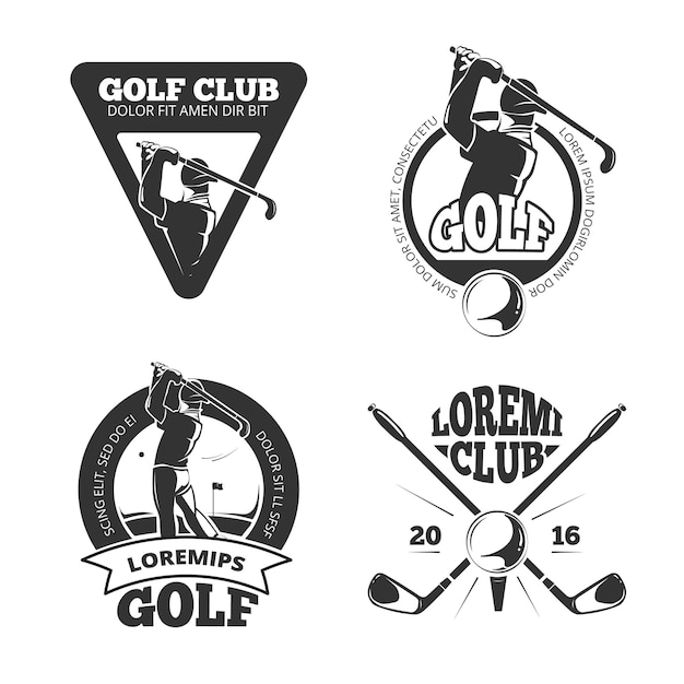 Vintage golfclublabels, emblemen, insignes en logo&#39;s.