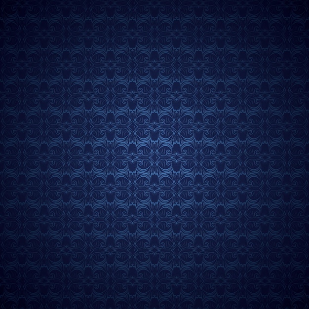 Vintage gothic royal background in dark blue sapphirine ultramarine with classic baroque pattern