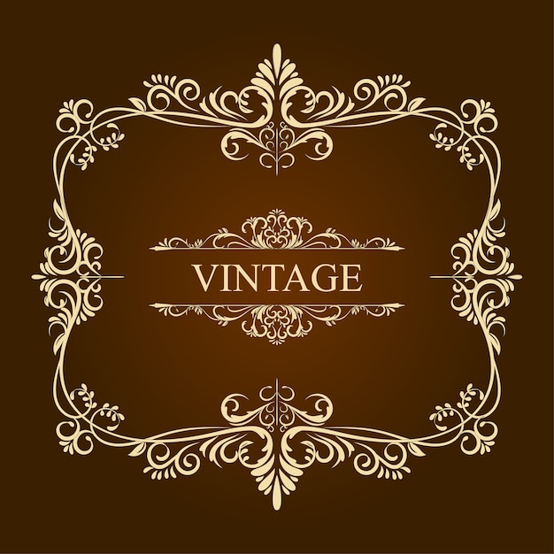 Vector vintage gouden bloemen frame