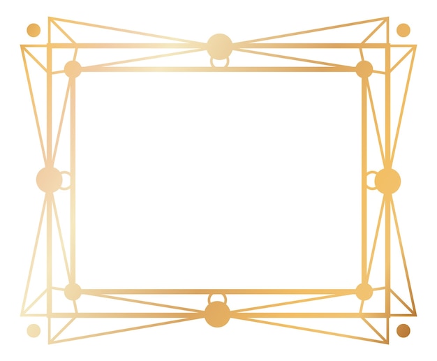 Vintage gouden rechthoekig frame Geometrisch lijnpatroon