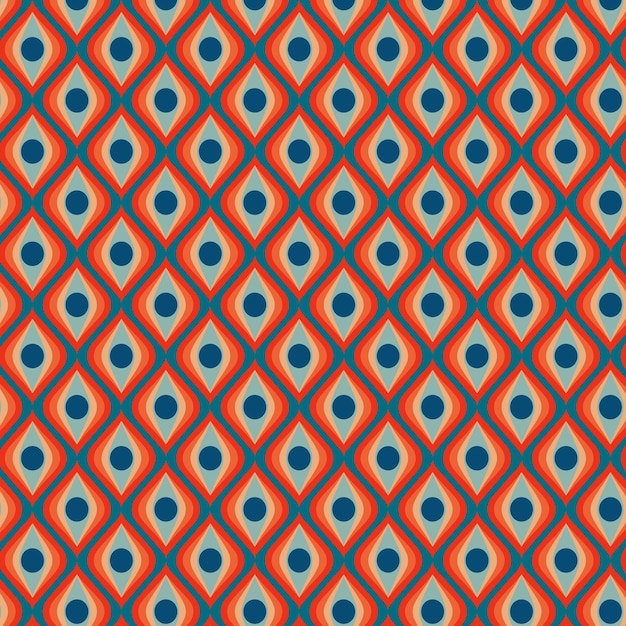 Vector vintage groovy pattern in the style of the 70s and 60s vector illustration