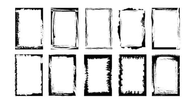 Vintage Grunge Edge Frames Vector Illustratie Set