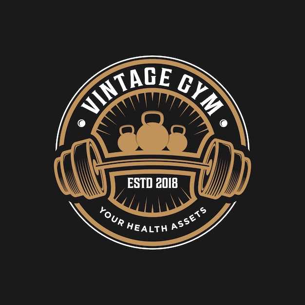 Vector vintage gym logo-ontwerp