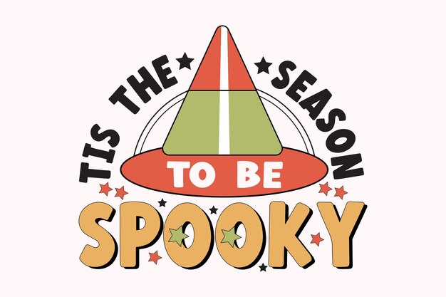 Vector vintage halloween is het seizoen om spookachtig te zijn t-shirt grafisch ontwerp bekers tassen b