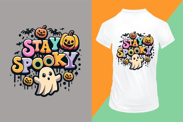 vintage halloween typografie t-shirt ontwerp illustratie