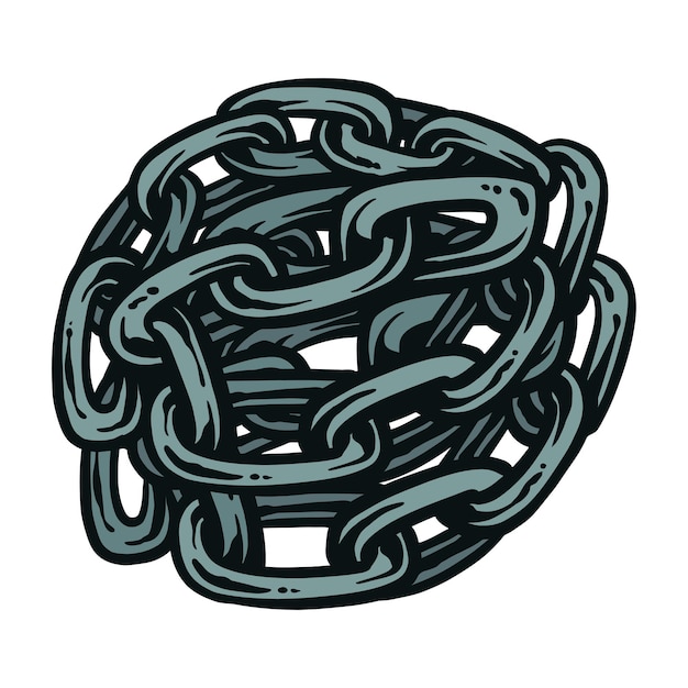 Vector vintage hand drawing chain illustration