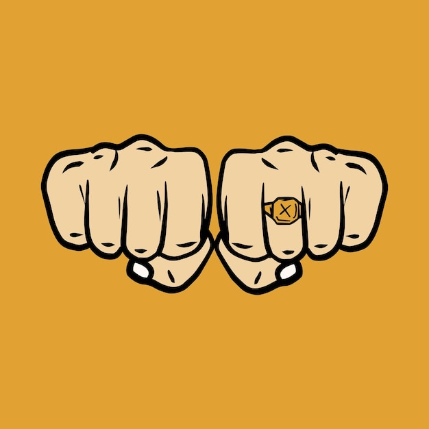 Vintage hand drawing illustration fist vector design