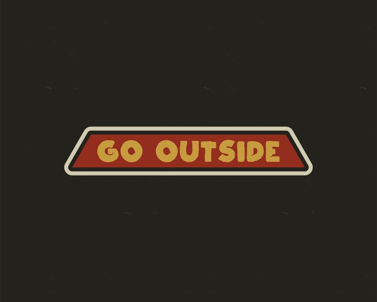 Vintage hand drawn adventure go outside.