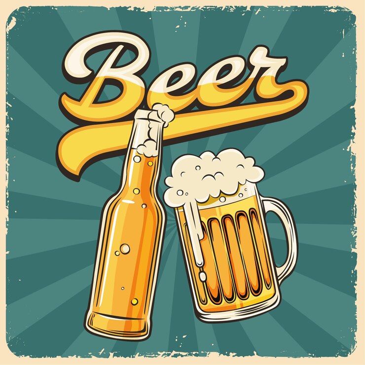 ヴィンテージ手描きビールポスター。
