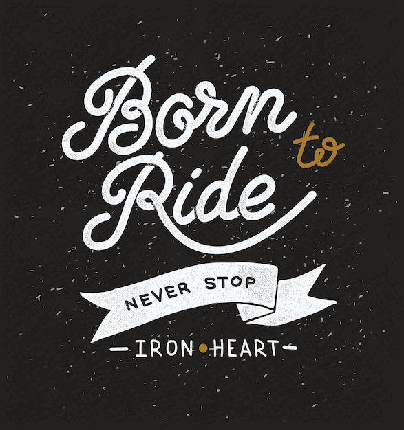 Vintage hand drawn design on the theme of races and bikers