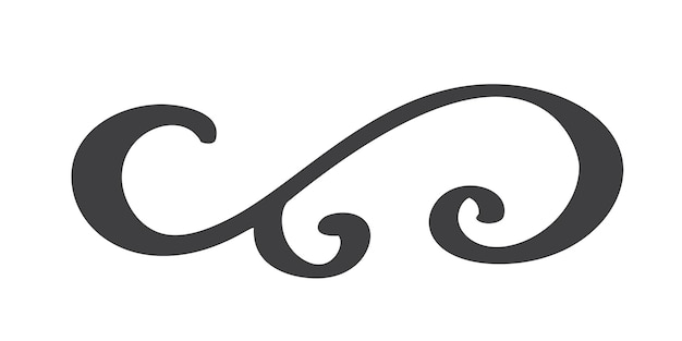 Вектор Винтажный нарисованный вручную процветающий сепаратор элементы каллиграфии символизируют объединение страсти и свадьбы