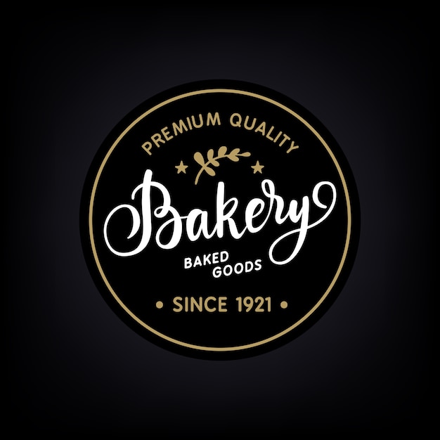 Урожай ручной каллиграфический логотип пекарни