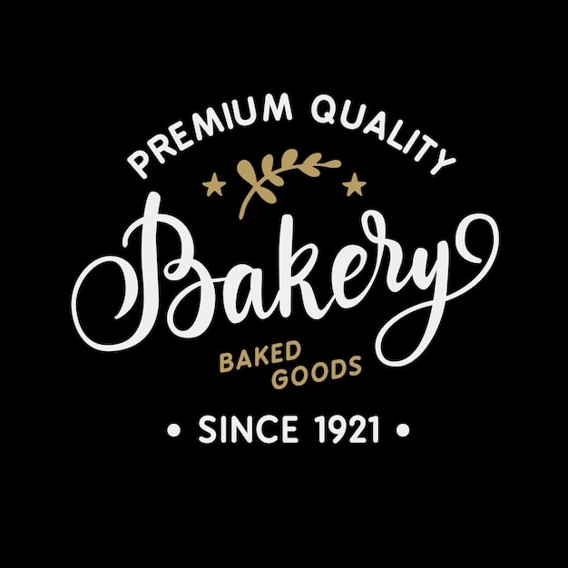 Vintage hand made calligraphical bakery logo 