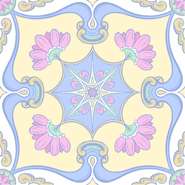 Vintage hand painting Pastel colours seamless pattern