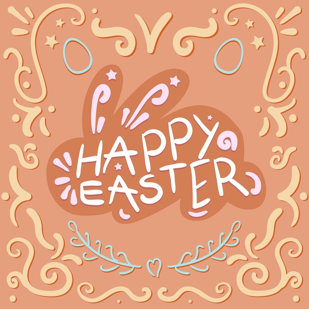 Vintage Happy Easter belettering