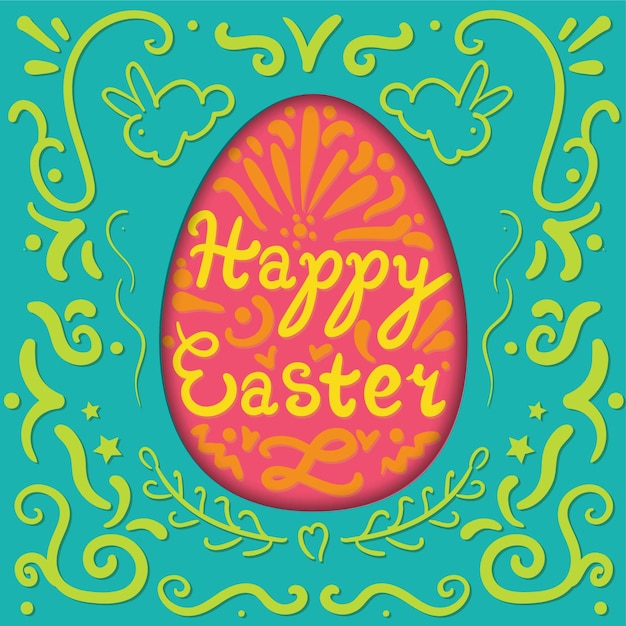 Vintage Happy Easter belettering