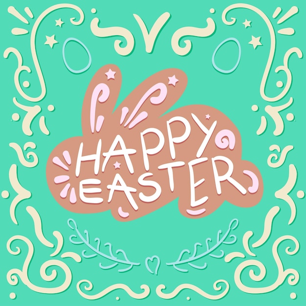 Винтаж happy easter lettering